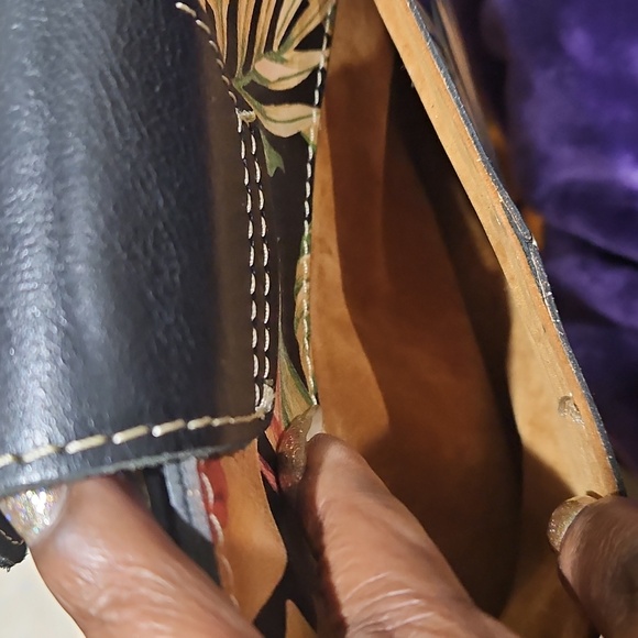 Patricia Nash Leather Rienzo Satchel in Tropical Escape EUC - Picture 15 of 15